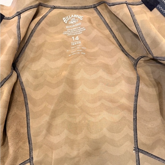 Billabong Wetsuit Jacket Youth 14 Leopard Print Full Zip Surf Swim - Picture 10 of 10